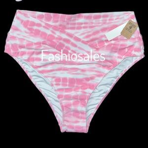 Victorias Secret Pink Swim V Crossover High Waist Cheeky Bikini Bottoms pink tie